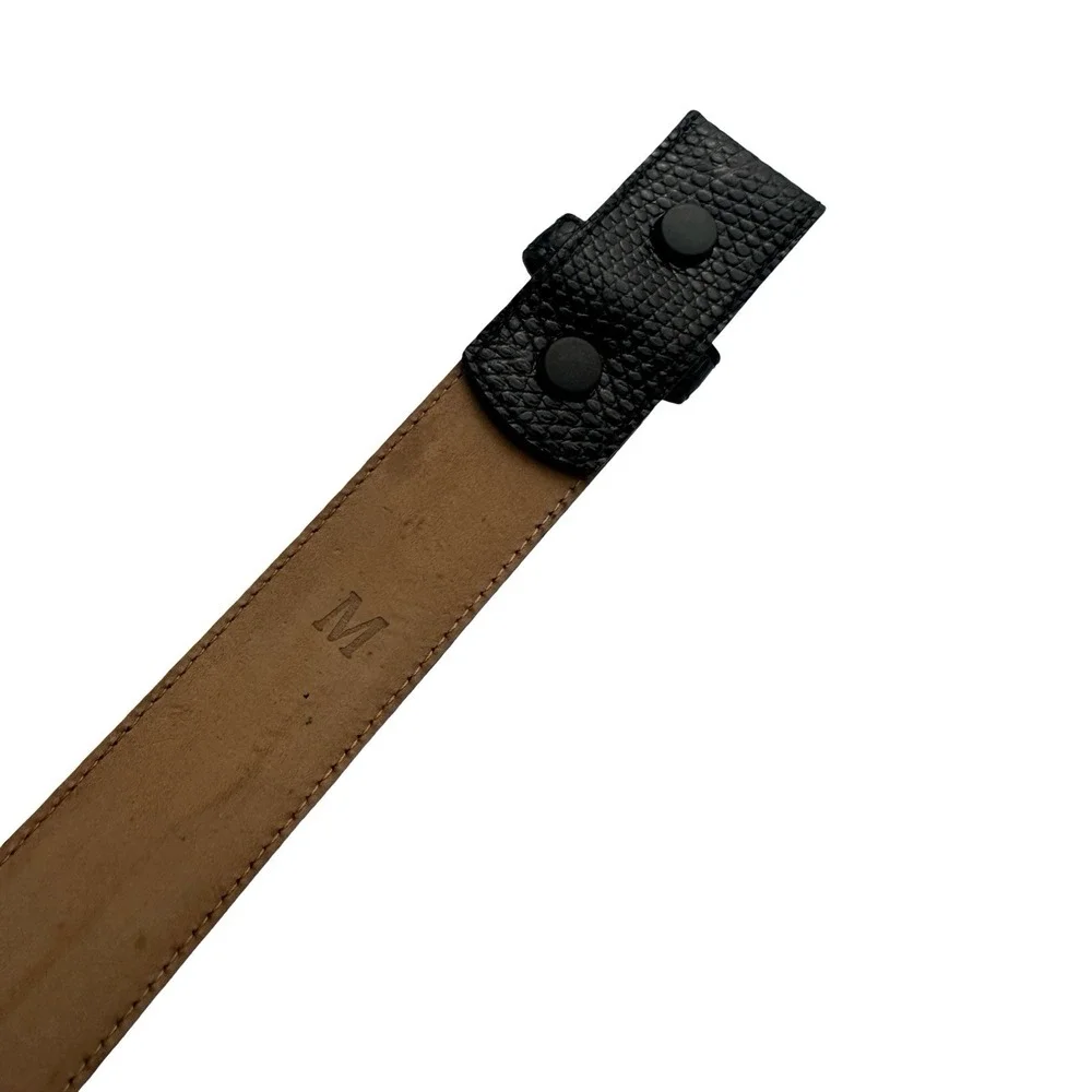 Bespoke Black Genuine Lizard Mens Belt 30 Made in USA 4088 01